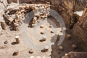 Underfloor at public baths at Aptera, Crete