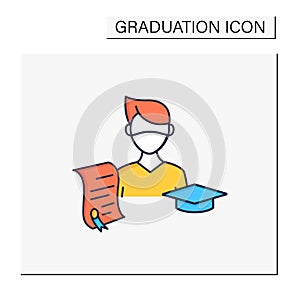 Undergraduate student color icon photo