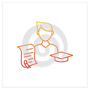 Undergraduate student gradient icon