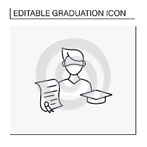 Undergraduate student line icon photo