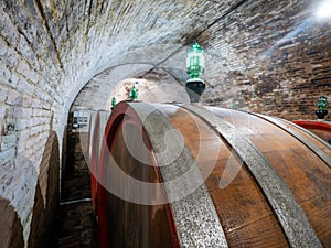 Undergroud wine cellar in Montepulciano, Tuscany, Italy