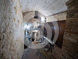 Undergroud wine cellar in Montepulciano, Tuscany, Italy photo