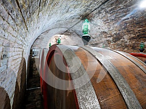 Undergroud wine cellar in Montepulciano, Tuscany, Italy photo