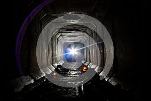 Underground abandoned sewer collector tunnel under Voronezh