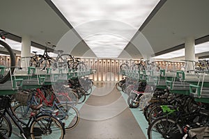 Underground Bicycle Parking Place At Amsterdam The Netherlands 16-1-2023