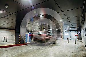 Underground car parking or garage interior