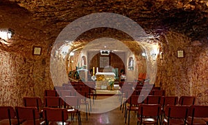 Underground Catholic church in Coober Pedy