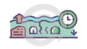 Underground Cave Exploration Map Vector, vector design Generative AI