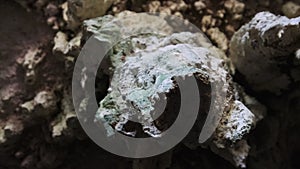 Underground Cave with Stalactite Rock Formations Hanging from Kuza Cave Ceiling