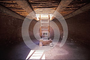 Underground ceremonial room, Pecos National Historical Park, NM photo