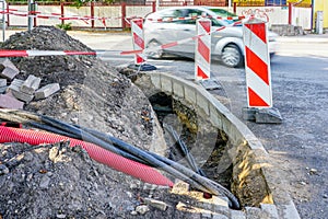 Underground communications repair and replacement on city street
