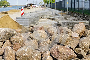 Underground communications and street and sidewalk replacement on city street