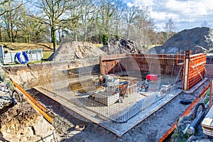 Underground construction site of house