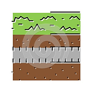 underground drainage system color icon vector illustration