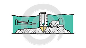 Underground Drilling Operation: Resource Extraction Engineering, vector design Generative AI