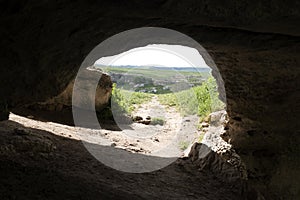 Underground entrance to a cave