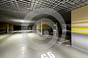 Underground garage for cars in a modern premium building