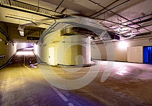 Underground garage for cars in a modern premium building