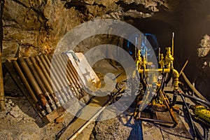 Underground gold mine ore drilling machine