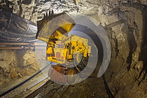 Underground gold mine ore loading machine