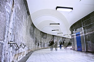 Underground Grunge metro corridor - rush hour