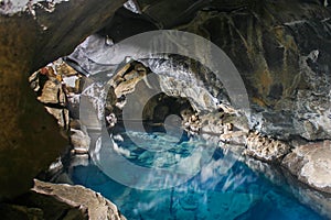 Underground hot spring - GrjÃ³tagjÃ¡ Iceland