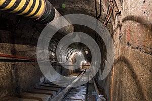 Underground illuminated tunnel
