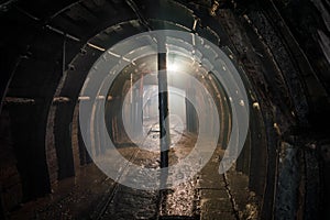 Underground illuminated tunnel