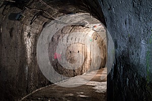 Underground illuminated tunnel