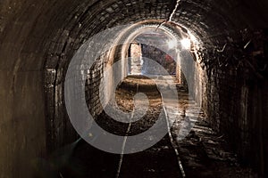 Underground illuminated tunnel