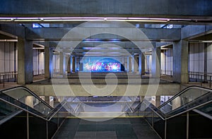 underground interior of the terreiro do paÃ§o metro station in lisbon