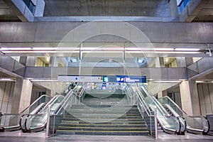 underground interior of the terreiro do paÃ§o metro station in lisbon