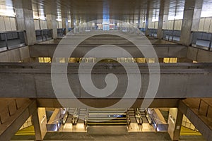 underground interior of the terreiro do paÃ§o metro station in Lisbon