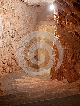 underground of the medieval fortress of Sarzanello in Liguria, Italy