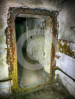 Underground military bunker from second world war photo
