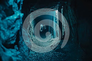 Underground mine passage angle shot