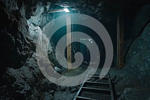 Underground mine passage angle shot