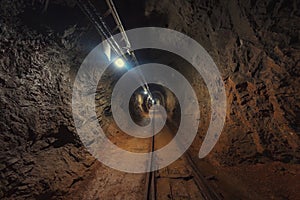 Underground mine passage angle shot