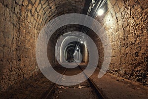 Underground mine passage angle shot