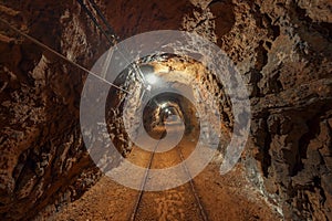 Underground mine passage angle shot