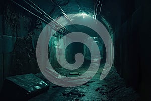 Underground mine passage angle shot