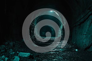 Underground mine passage angle shot