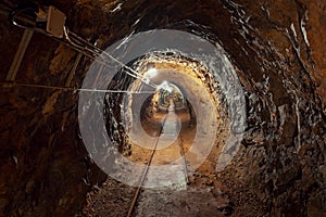 Underground mine passage angle shot