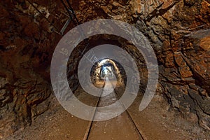 Underground mine passage angle shot