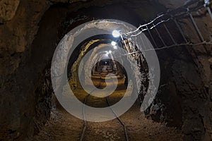 Underground mine passage angle shot