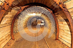 Underground mine tunnel, mining industry