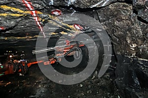 Underground mining equipment for drilling