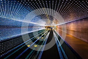 Underground moving walkway at the National Gallery of Art, in Wa