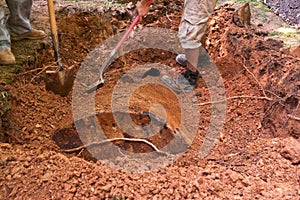 Underground oil tank removal.