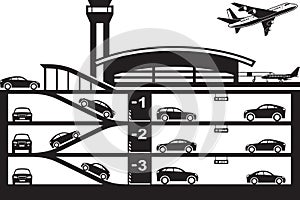 Underground parking at airport